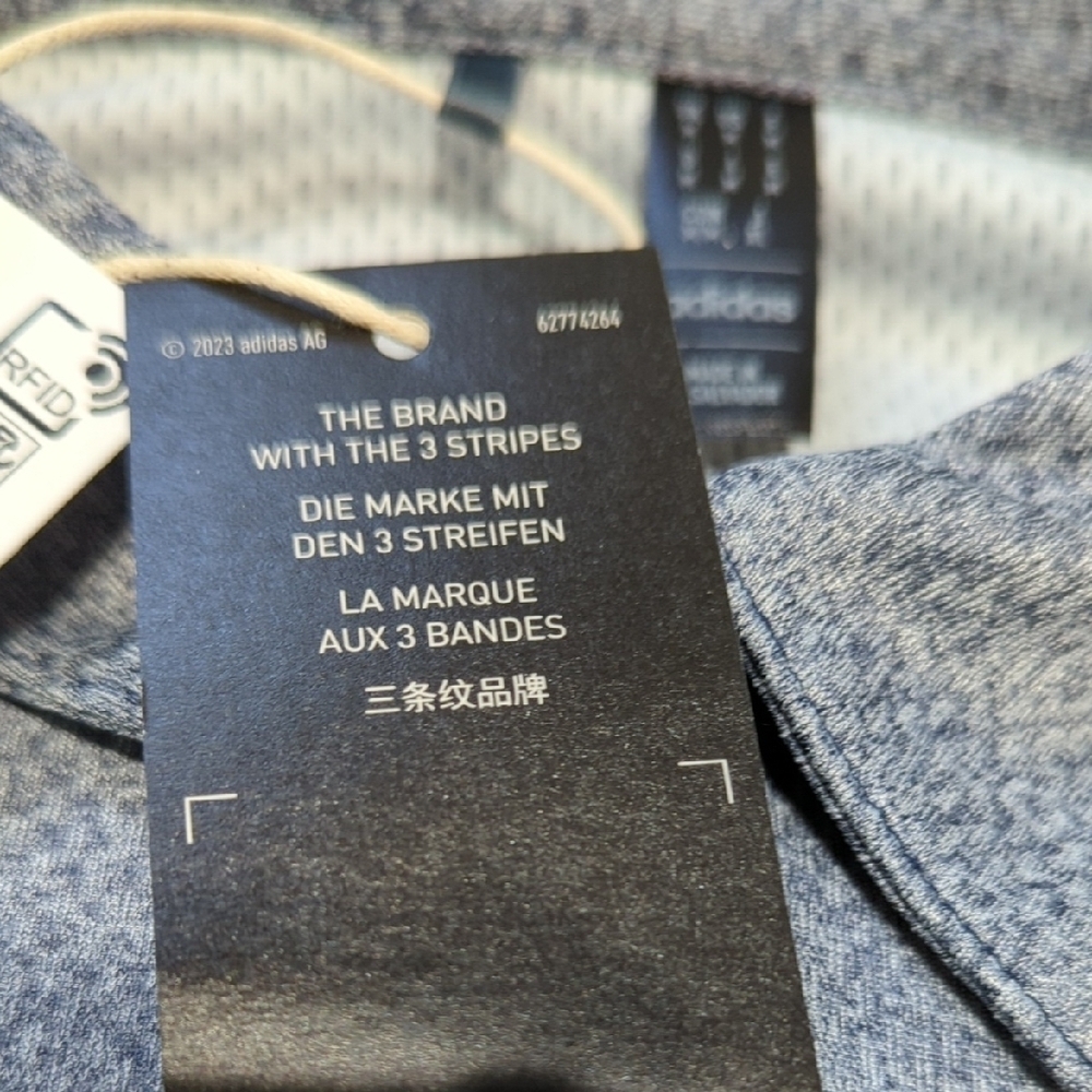 Adidas Men's Heathered Gray Polo Shirt - Picture 5 of 11